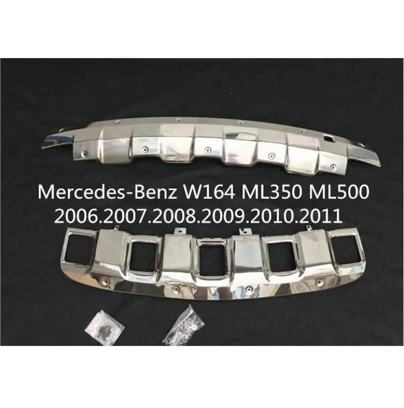 For Mercedes-Benz W164 ML350 ML500 2006-2011 BUMPER GUARD BUMPER Plate High Quality Stainless Steel Front+Rear Auto Accessories