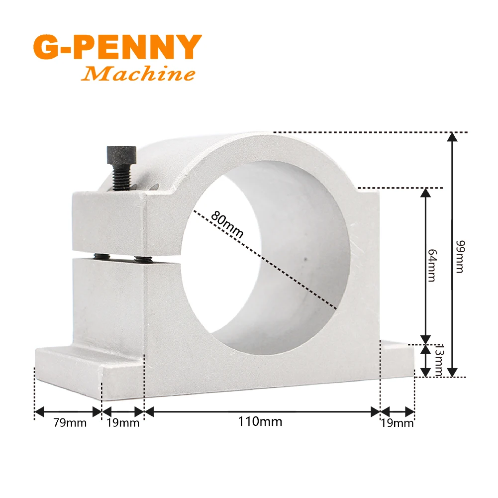 220V 380V 2.2KW CNC Air Cooling Spindle motor ER20 4pcs bearings with 2.2KW Variable Frequency Driver VFD 80mm clamping bracket