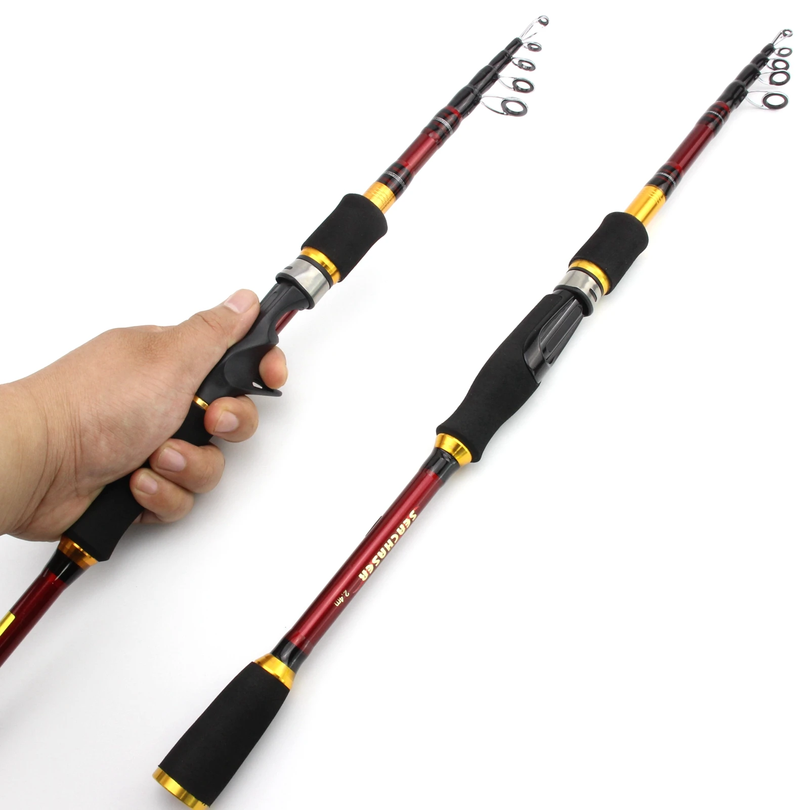 NEW 1.8m2.1m2.4m2.7m ultrashort Spinning Casting Fishing Rod M power fast Telescopic Carbon Travel pole trout Pikes fish rods