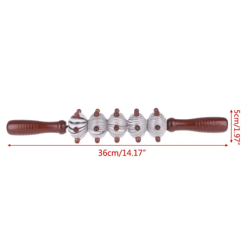 1PCS Wood Massage Stick Roller Massager tool Reflexology Hand Foot Therapy full