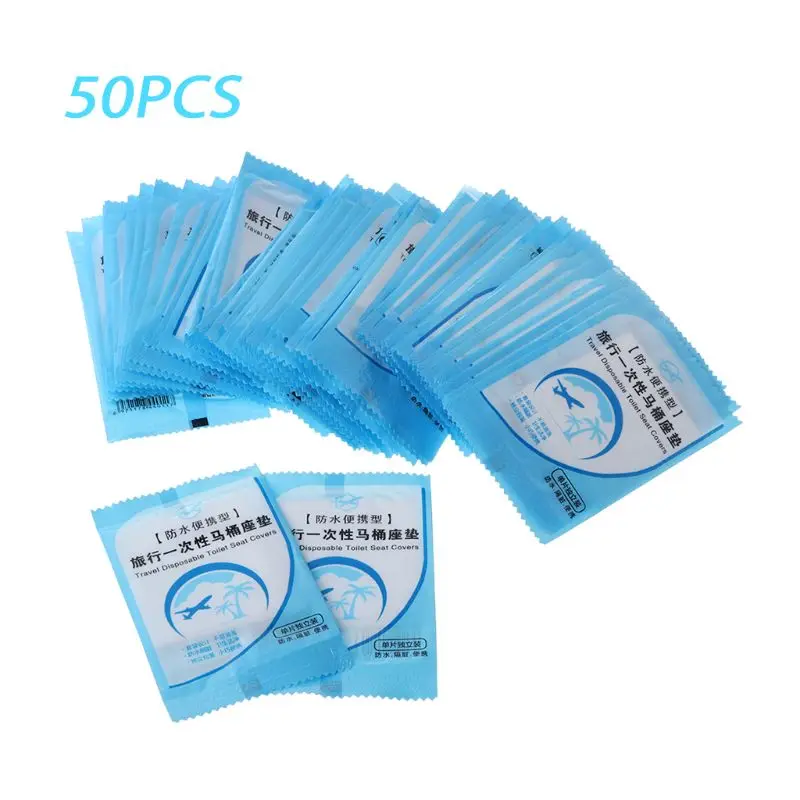 Toilet Seat Pad 50Pcs/Pack Disposable Toilet Seat Cover Mat Portable Waterproof Safety For Travel Camping Commuting