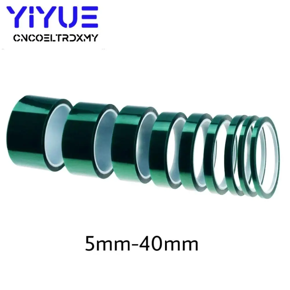 33M x 5/8/10/12/15/20/25MM Green High Temperature Resistant Tape Polyimide PET Tape For Electric Task/grills/powder coating