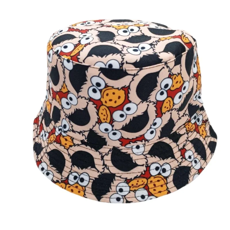 New Summer Women Men Fisherman Hat Foldable Cartoon Bucket Hat Street Hip Hop Bucket Hats Caps Print Panama Fishing Hats gorras