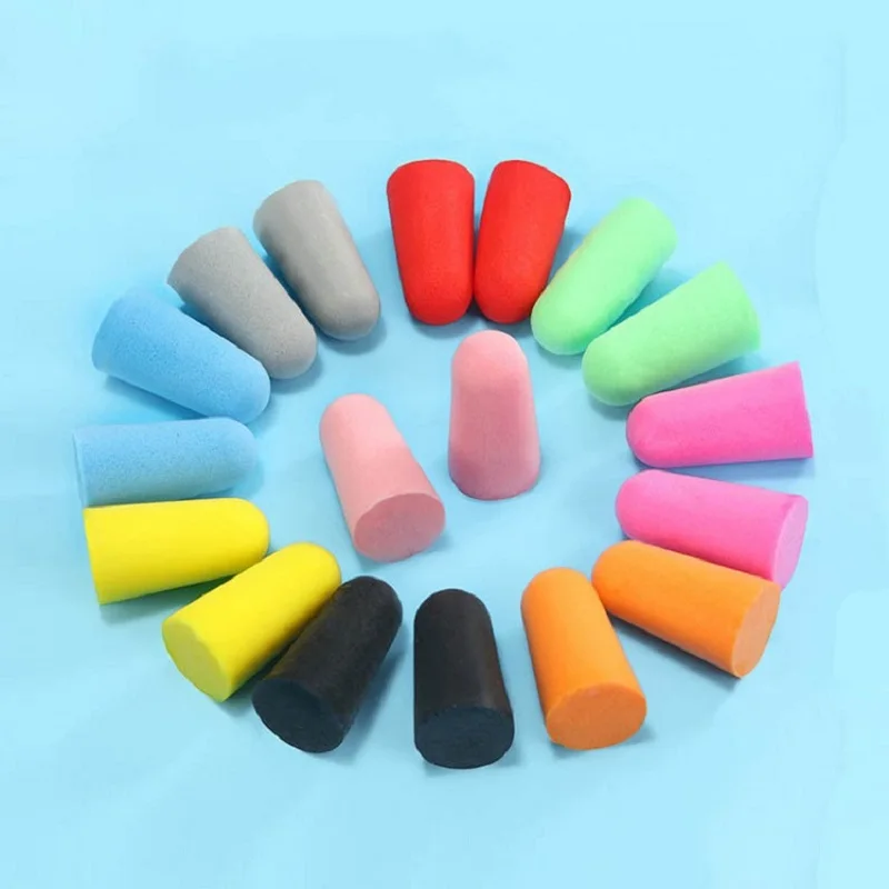 20PCS/10 Pairs Comfort Earplug Noise Reduction Foam Soft Ear Plugs Noise Reduction Tapered Earplugs Protective for Sleep Travel