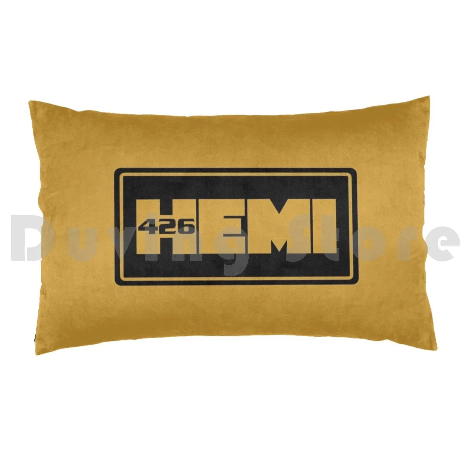 426 Hemi Mopar Gold On Black Logo Fan Art Pillow Case Printed 35x50 Mopar Logo Symbol Parts Hellephant