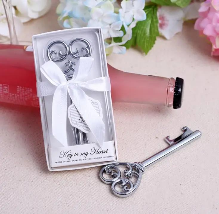 

100pcs Souvenir Wedding Gifts Personalized Beer Opener Heart Shape Opener With Box Alloy Presents For Party Guest SN1213