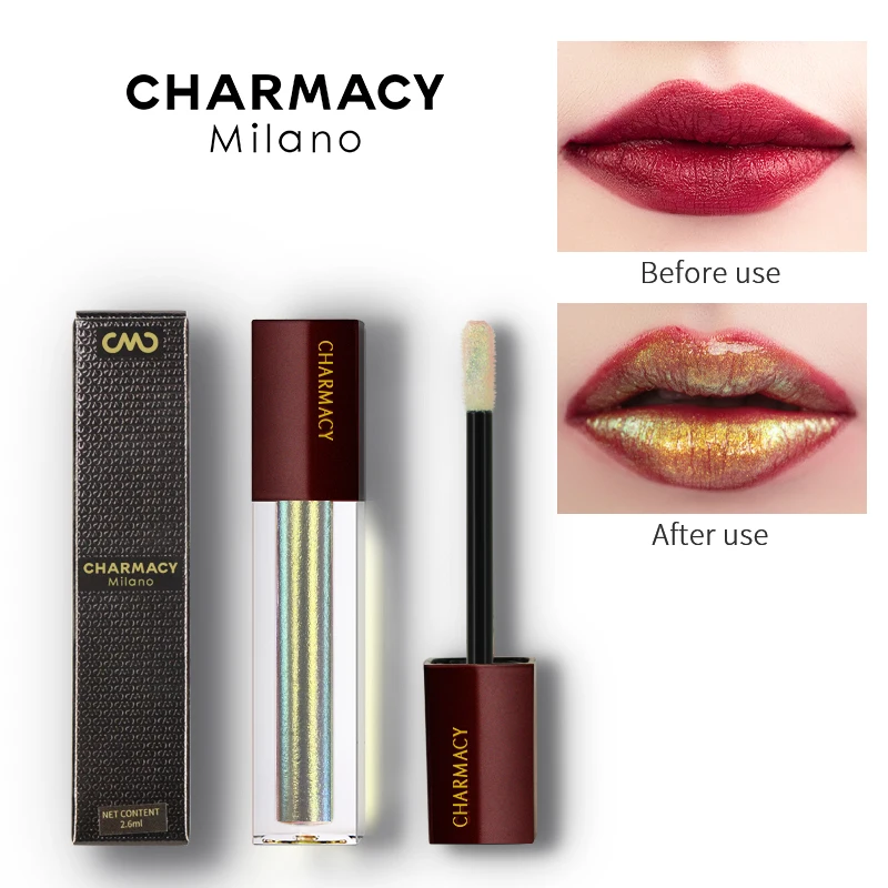 CHARMACY Chameleon Lipgloss Glitter Lip Plump Colorful Lip Tint Lip Sparkle Duochrome Lip Makeup Moisturizing Gloss Cosmetics