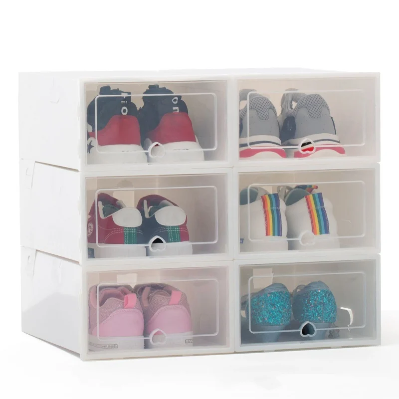 Top Organizer Clear Plastic Shoe Box Stackable Folding Shoe Storage Drawer Home DIY Organizers Container Dropship