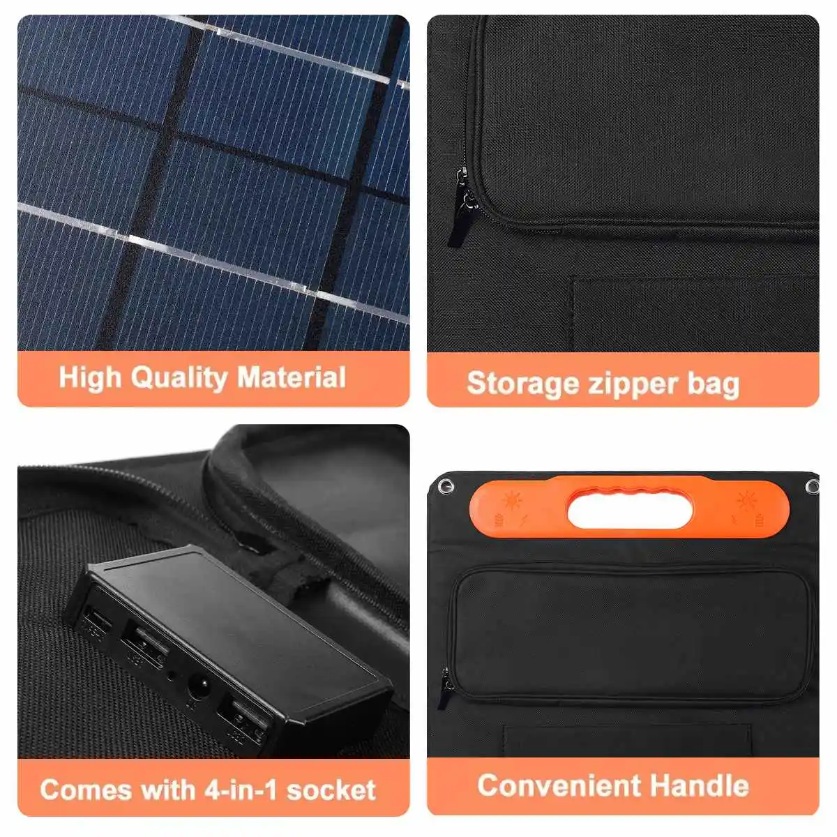 300W Foldable Solar Panel Dual USB/TYPE C/DC Protable Outdoor Folding Solar Cells Solar Battery Charger for Phone RV Car Camping