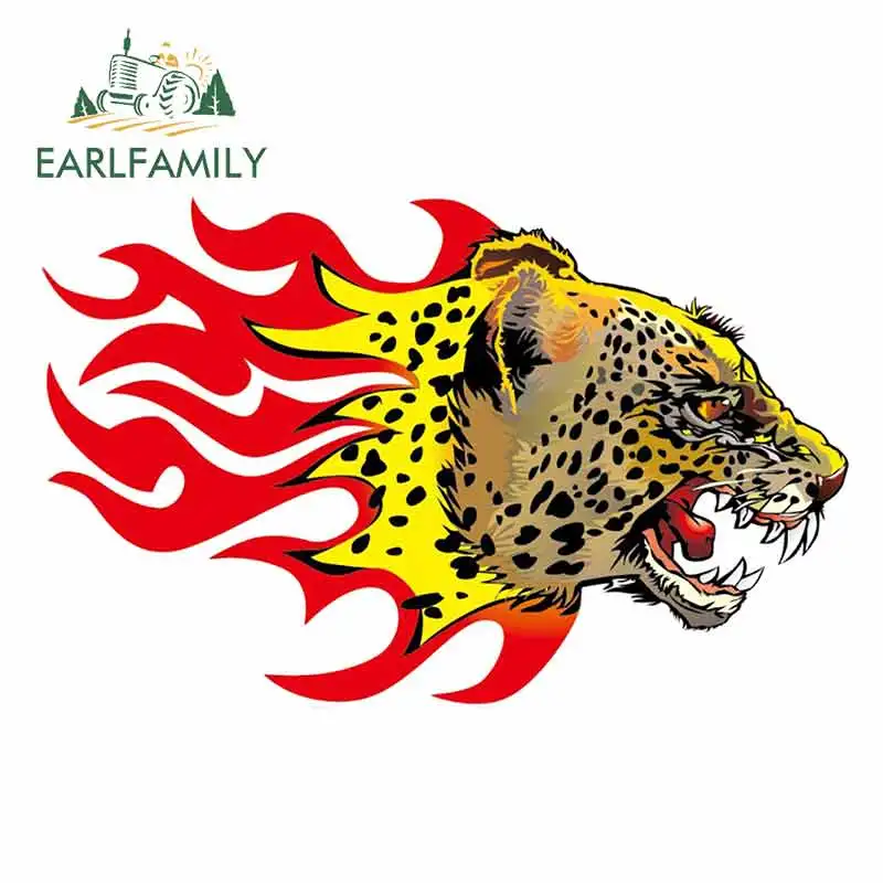 EARLFAMILY 13cm x 8.3cm for Cheetah Leopard Lion Paper Logo Creative Car Sticker Fashion Fine Decal Car Accessories Anime Decor