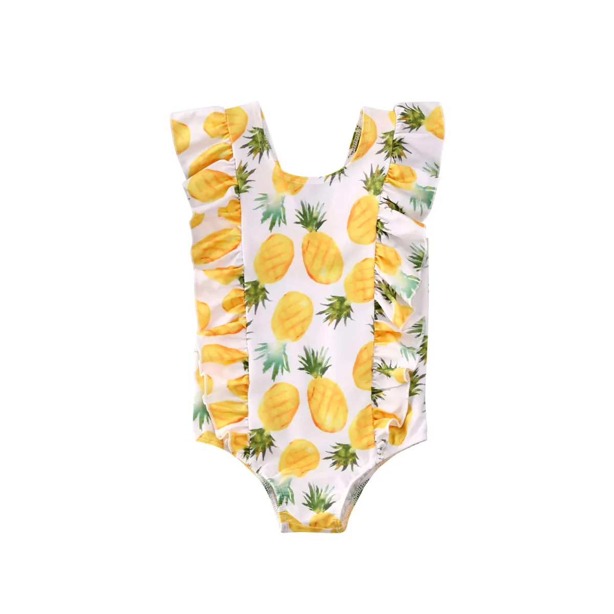 Maillot de bain une pièce imprimé ananas pour enfants, maillots de bain pour bébés filles, maillots de bain d\'été pour enfants, 1 à 5 ans, nouveau