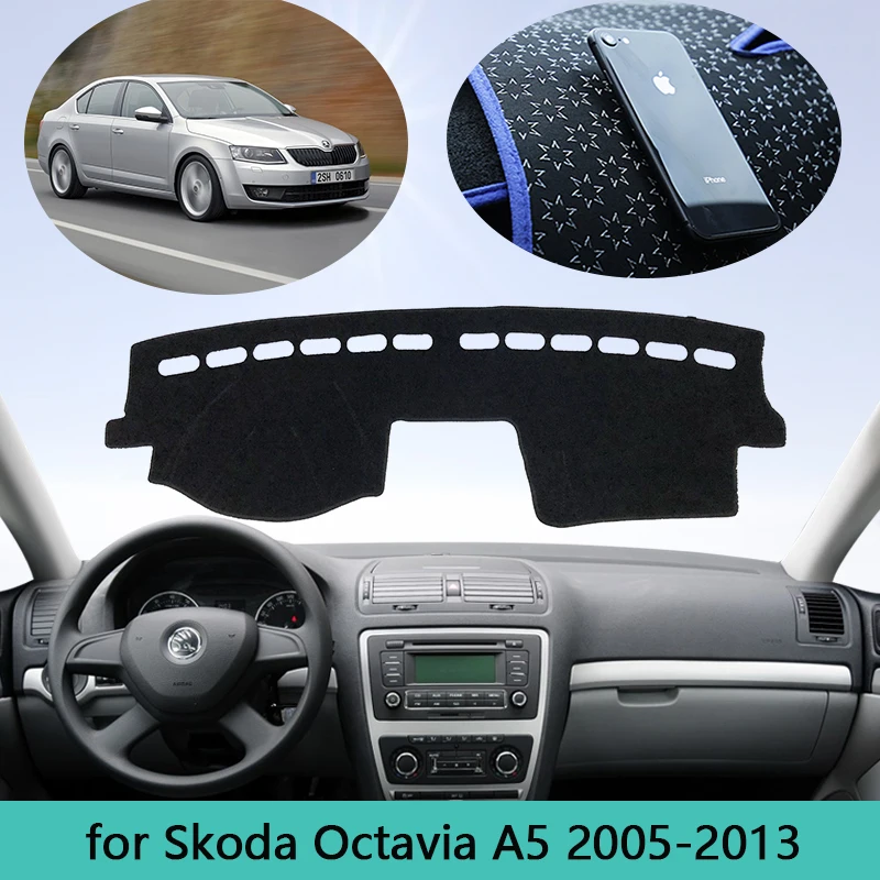 

Чехол на приборную панель автомобиля, коврик для Skoda Octavia 2 A5 MK2 1Z 2005 ~ 2013, солнцезащитный козырек, коврик для приборной панели, автомобильный ковер, Стайлинг, анти-УФ