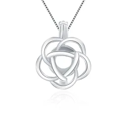 CLUCI 3pcs 925 Sterling Silver Flower Pearl Pendant Trendy Silver 925 Pendant Valentine Gift for Women Pearl Locket SC003SB