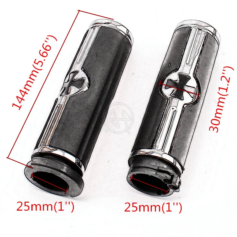 1pair Black Motorcycle Cross Logo 25mm 1\