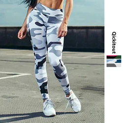 Leggings de entrenamiento para mujer, medias de cintura alta de realce, camuflaje, impreso, pantalones informales para fitness, de moda, novedosa