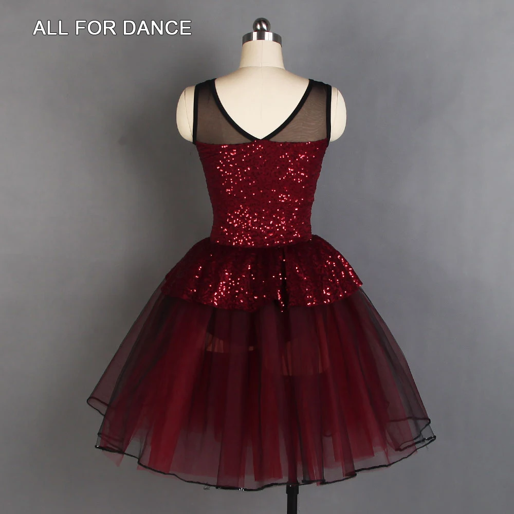 20126 Pailletten-Spandex-Mieder, romantisches Ballett-Tutu mit Schleife, für Mädchen und Frauen, Bühnenshow, Tanzkostüme, Ballett-Tutu, Tanzbekleidung