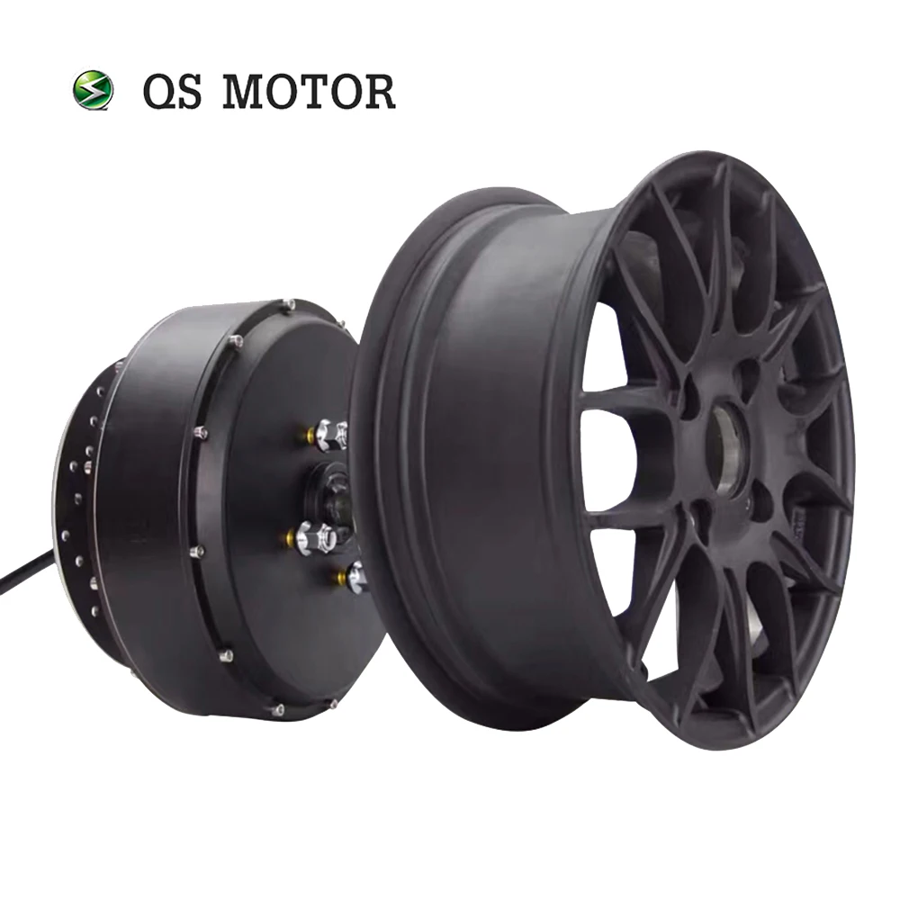 QS Motor 12*5.0inch 5000W V4 96V 95kph Single Shaft In-Wheel Hub Motor for Electric Motorcycle E-tricycle