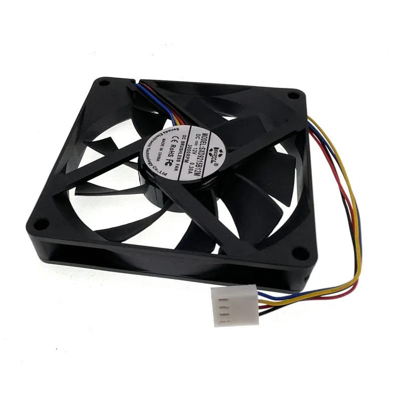 SXDOOL 9015 9cm 90mm Slim wentylator 90x90x15mm DC12V 0.30A łożysko kulkowe 4 drut PWM kontrola prędkości wentylator do obudowa komputera CPU — zdjęcie produktu 4