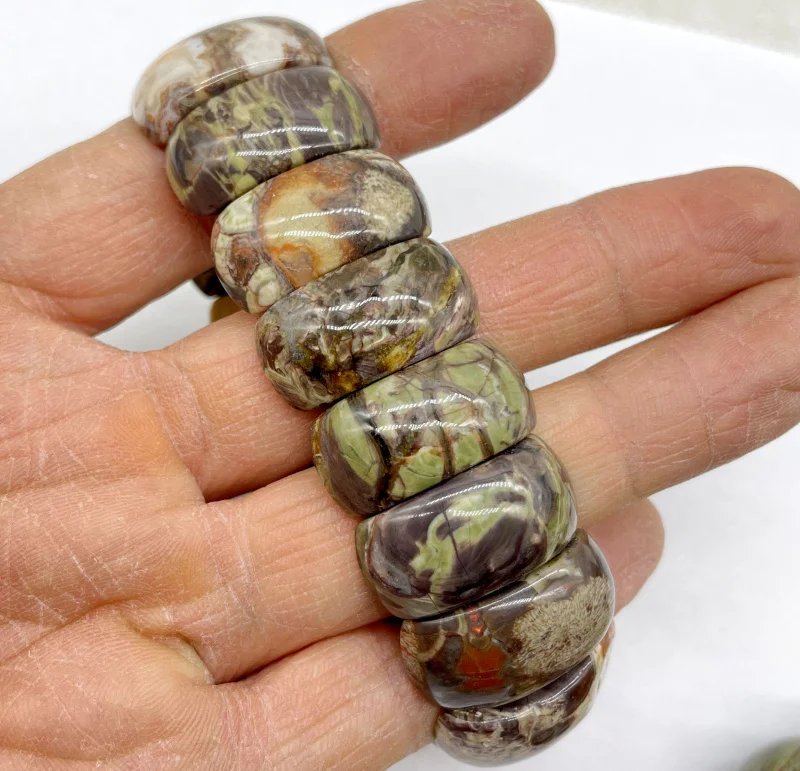 Natural Gem Stone Purple Crystal Labradorite Tiger Eye Bead Bracelet DIY Jewelry Energy Bangles Stretch Chain For Men Women