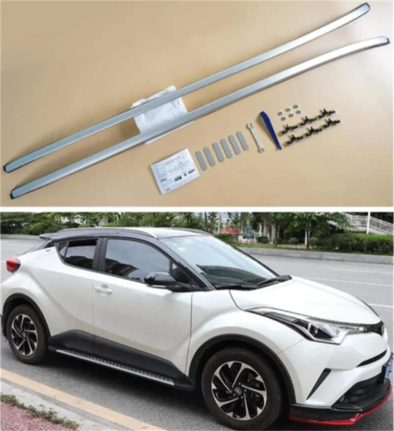 For TOYOTA C-HR CHR 2017 -2021  OE style Roof Rack Roof Rail Luggage Carrier Bars Cross Bar top Boxes Aluminum alloy