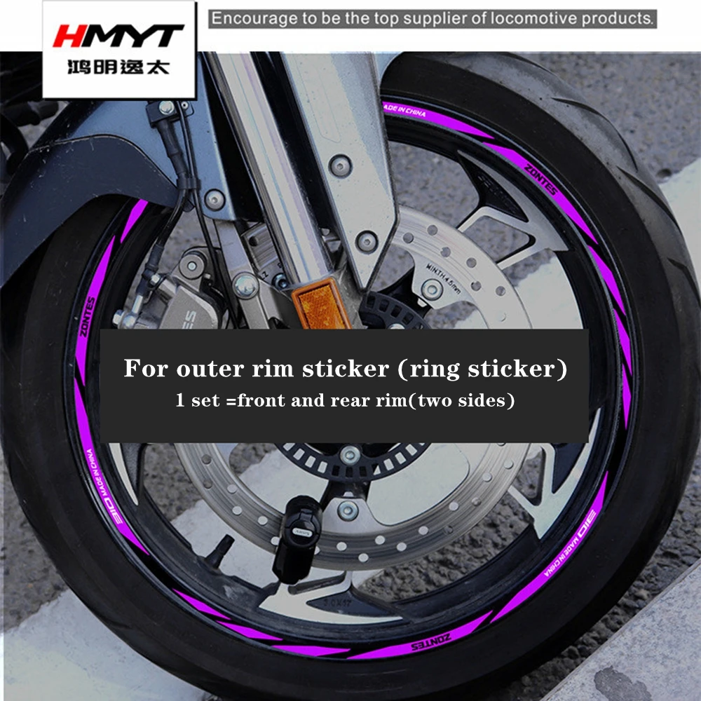 For zontes 310x motorcycle accessories wheel hub sticker waterproof reflective rim personalized edge Decal