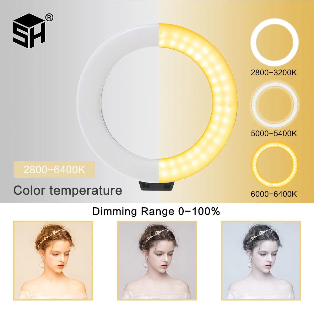 SH 16 سنتيمتر 6 بوصة مصباح مصمم على شكل حلقة Usb تهمة Selfie Led فيديو مصباح عكس الضوء التصوير ضوء لاستوديو التصوير الفوتوغرافي YouTuber