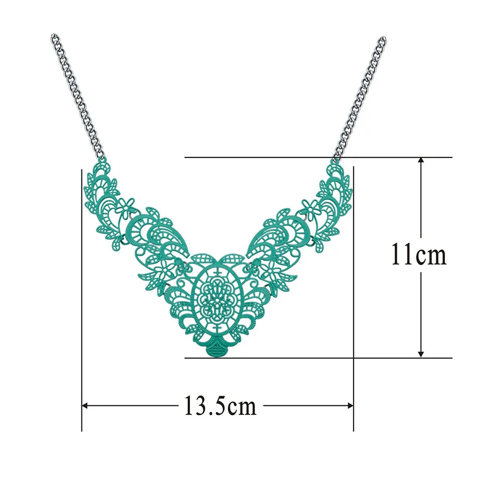 Trendy Lace Necklace European and American Fashion Zine Alloy Hollow Out  Painting Factory Direct False Choker