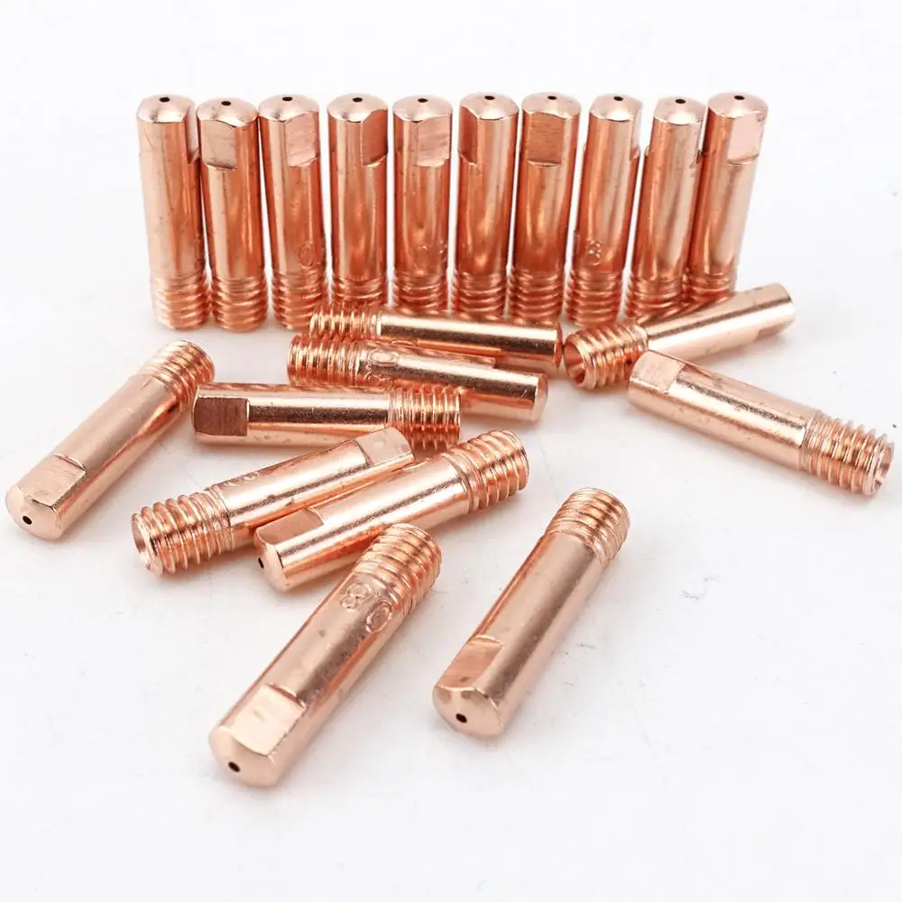 20pcs 15AK Contact Tip CuCrZr MIG Torch/Gun Consumables 0.6 0.8 0.9 1.0 1.2mm M6x25mm Welding Tips for MIG MAG Welding Torch