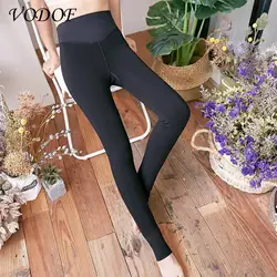 VODOF-mallas cálidas de cintura alta para mujer, Leggings informales, elásticos, de realce, gruesos, para invierno