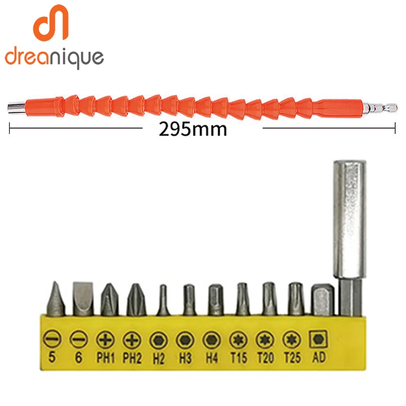 Mèche de tournevis à tige hexagonale universelle, Extension de tournevis Flexible, mèche de forage électrique magnétique hexagonale de 1/4"