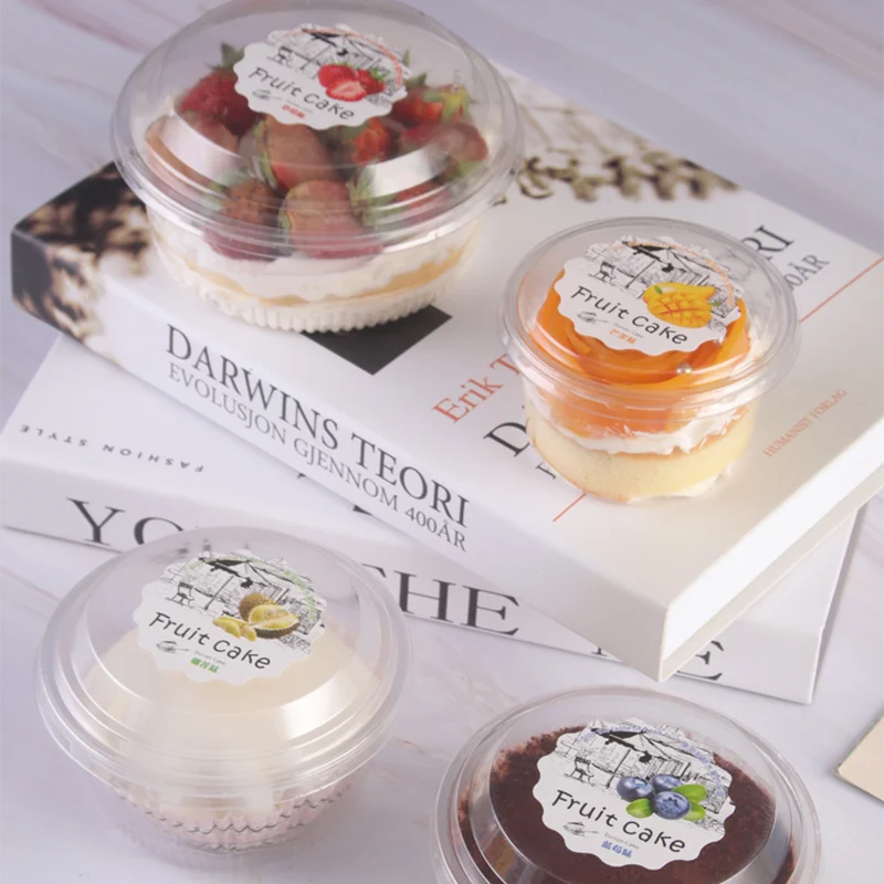 100sets Transparent Plastic Gift Box Cake Packaging Boxes Tiramisu Mousse Dessert Pudding PP Plastic Cups Yogurt Food Container