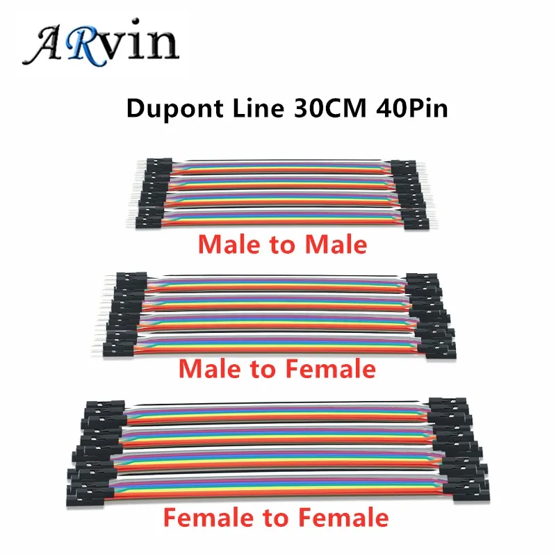 

40pcs Dupont Line 30CM 40Pin Male to Male + Male to Female and Female to Female Jumper Wire Dupont Cable for Arduino DIY KIT