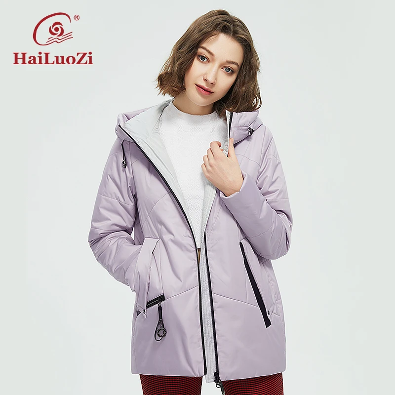 HaiLuoZi 2022 Spring Autumn Women\'s Jackets Short Casual Parka Fashion Classic Plus Size Ladies Thin Cotton Warm Women Coat  38