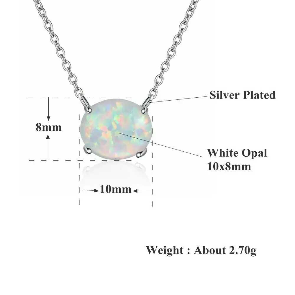 CiNily Natural Stone Pendant Delicate White & Blue Fire Opal Pendants Silver Plated Women Jewelry Pendant Necklace OL73-75