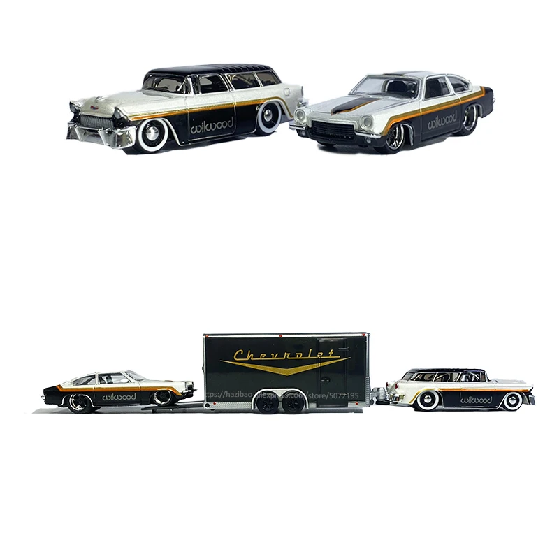 Maisto 1:64 Design Team Haulers Volkswagen Van Samba Car Trailer Volkswagen Beetle Car model collection gift Toy boy