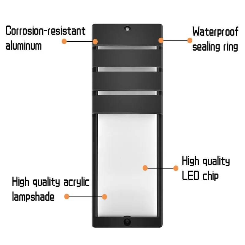 Imagem -04 - Luz Conduzida da Parede ao ar Livre Radar à Prova Impermeável Água Sensor de Movimento Conduziu a Luz da Lâmpada de Parede ao ar Livre Varanda Luz Exterior Iluminação ao ar Livre