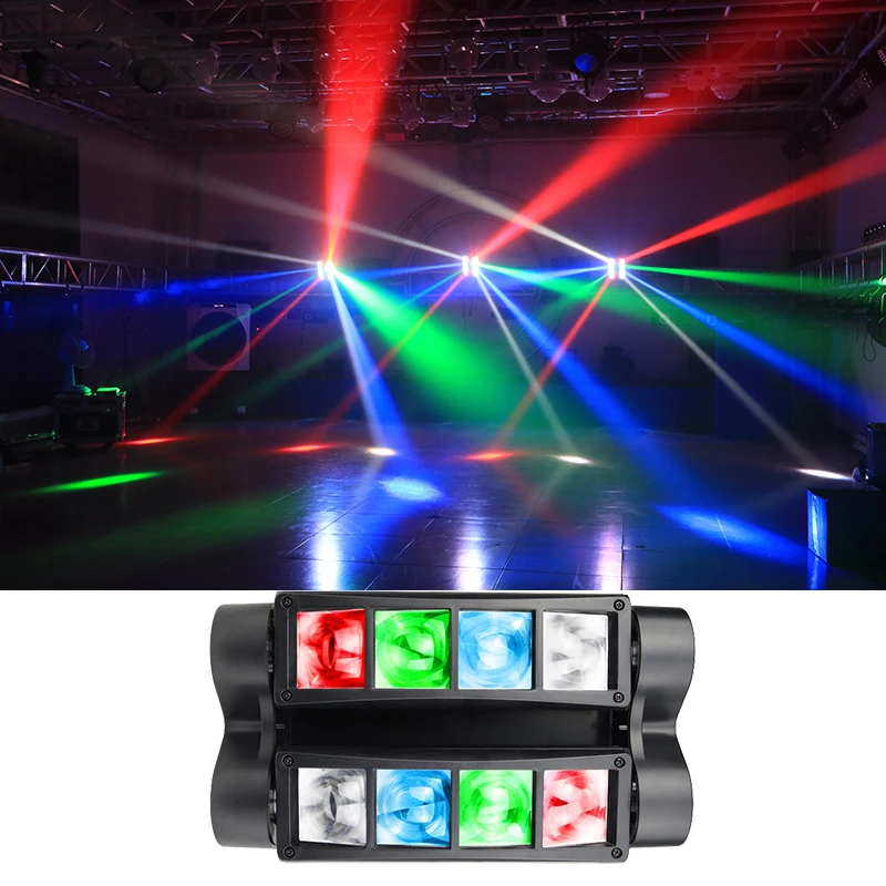 Disco Mini LED 10W RGBW Moving Head Light Dj LED Spider Beam Stage Lighting 8Pcs RGBW Spider Light Good For DJ Nightclub Party