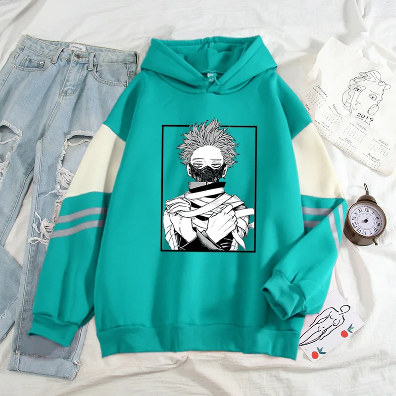 

Anime My Hero Academia SHIGARAKI Bakugou HAWK Katsuki Men's/Women's Contrasting Color Hoodie Unisex Streetwear Harajuku Tee Top