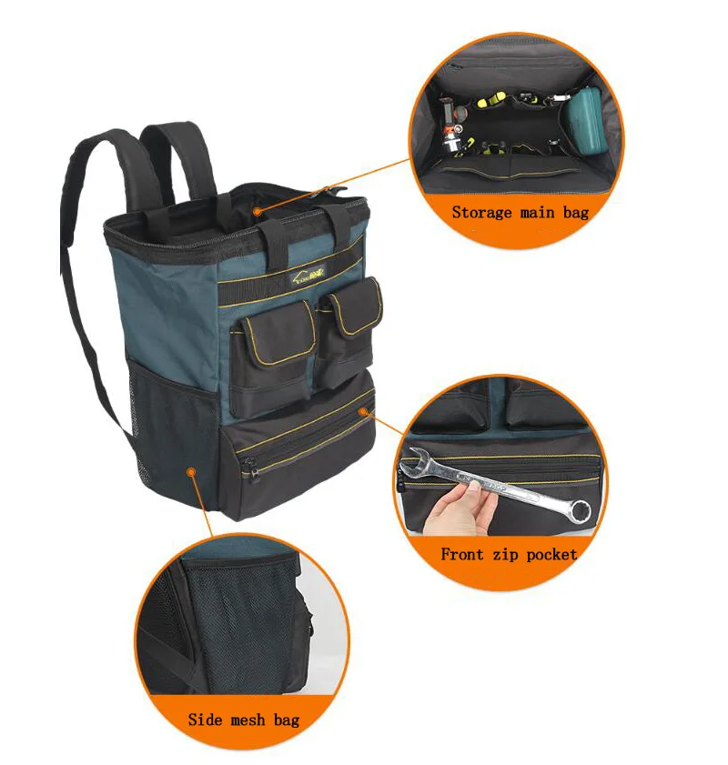 Doppia borsa a tracolla strumento di riparazione multifunzione doppia custodia per attrezzi domestici zaino impermeabile Tote Bag Kit Stereo
