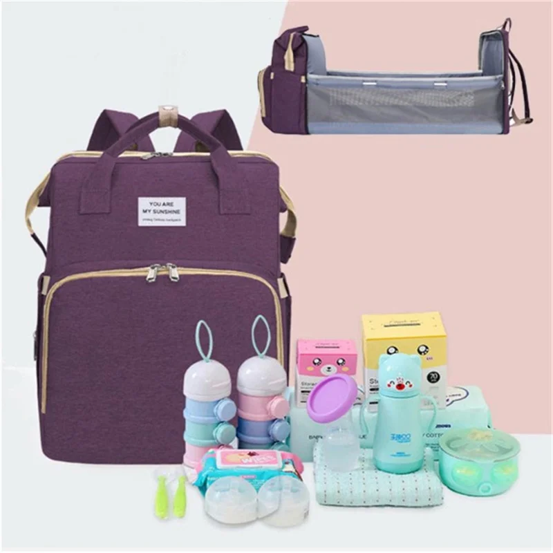 Bolsa de maternidad de gran capacidad, bolsas para pañales impermeables para bebé, bolsas para cama, bolso para el cuidado del bebé, bolsa para