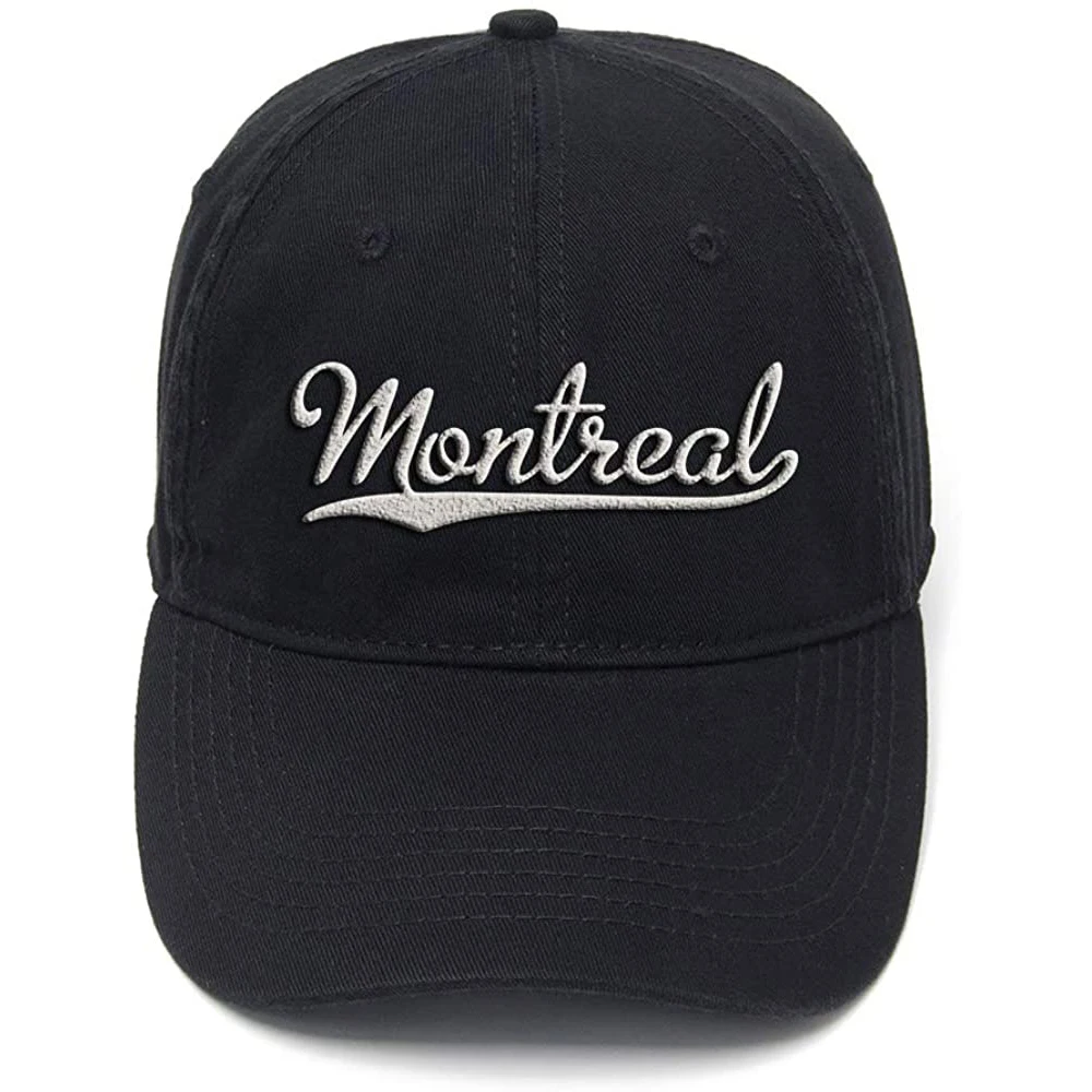 

Lyprerazy Montreal Vector Retro City Washed Cotton Adjustable Men Women Unisex Hip Hop Cool Flock Printing Baseball Cap