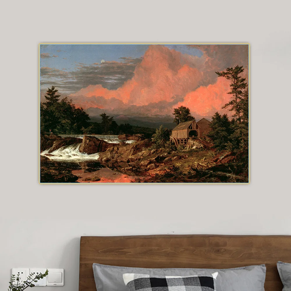 

Citon Frederic Edwin Church《Rutland Falls, VT》Canvas Art Oil Painting Artwork Poster Picture Backdrop Wall Decor Home Decoration