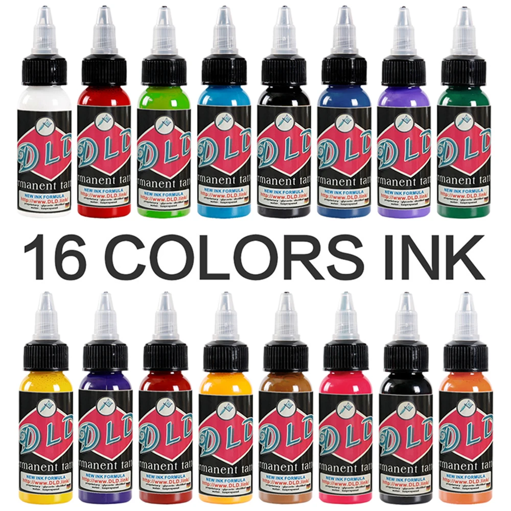 30ml 16 Colors Tattoo Ink Pigment Permanent Body Arts Paint  For Lining And Shading Professional Tattoo Products