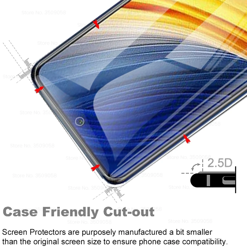 2PCS Full Cover Protective Glass For Poco X3 Pro Poko Little X 3 F3 M3 M4 X4 Pro F4 GT 5G NFC 4G Safty Screen Protector Film 9H