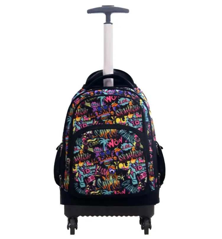 Sac à dos à roulettes pour enfants, sac à roulettes d'école de 16 pouces pour voyage, sac à dos à roulettes d'école pour filles