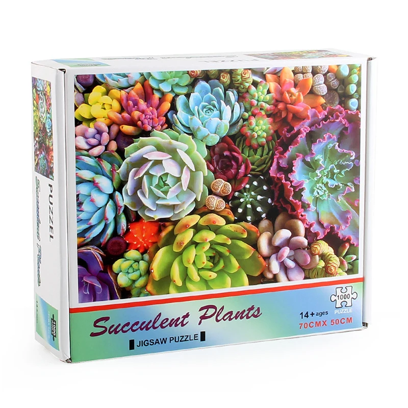 1000ชิ้น succulents ปริศนาการศึกษาของเล่นเด็กผู้ใหญ่เรียนรู้เกมชิ้นส่วนของเล่นการศึกษา Montessori