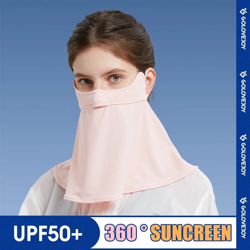 Summer Sunscreen Neck Shawl Face Shield Driving Cycling OutdoorSun Protection Guard  Anti-UV Dust-proof Breathable Ice Silk Veil