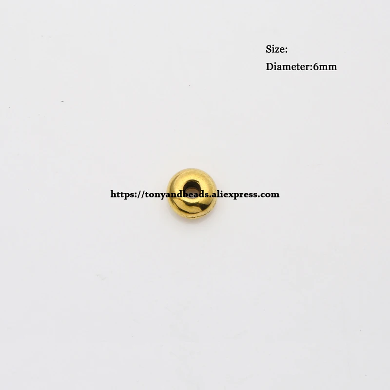 (50 Stück / Los!) Europäischer Spacer-Charm-Verbinder, Crimp-Endperlen aus Legierung in Antikgoldfarbe, geeignet für die Armbandherstellung. – Detail 38