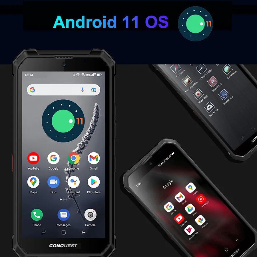 Imagem -02 - Smartphone Versão Global Android 11 Telefone Robusto Ip68 à Prova d Água Câmera de 48mp Telefone Móvel Nfc Conquest-s21-dual 5g