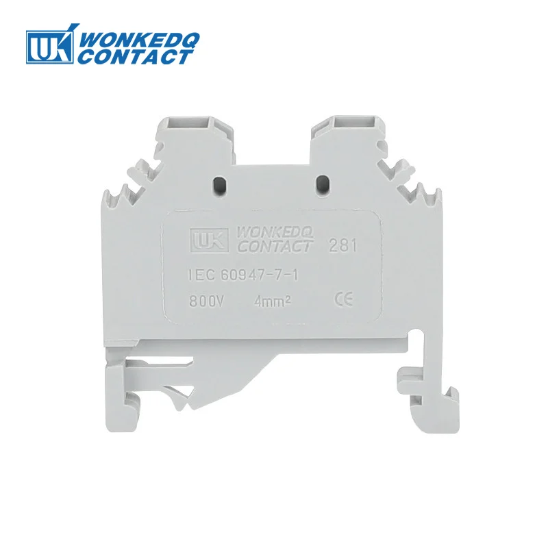 10Pcs 281-101 Spring-Cage Connection Mount 2-Conductor 281 101 Plug 4 mm² Clamp Wire Connector Din Rail Terminal Block